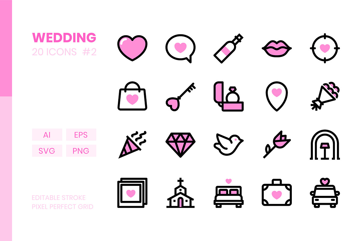 Wedding - Color Icons, an Outline Icon by RudenkoArts (Photo 1 of 2)