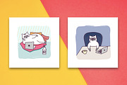Illustrations with apathetic cat p.1, an Animal Illustration by Lyolya Profitrolya (Thumbnail 3 of 4)