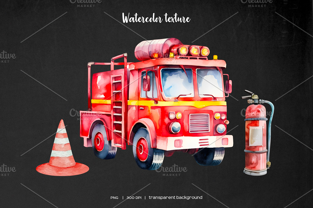 Watercolor rescue service clipart, a Work Illustration by Art and Funny (Photo 6 of 6)