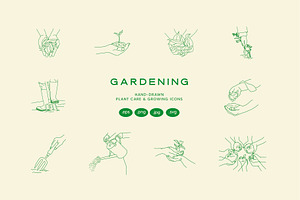 Gardening Icon Illustrations, an Outline Icon by Essay Studio