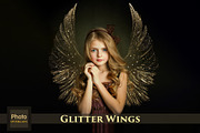 Glitter Wings Overlays, a Layer Style Add-On by HappyNews (Thumbnail 1 of 6)