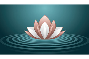 Elegant lotus flower floating on, an Illustration by tilialucida