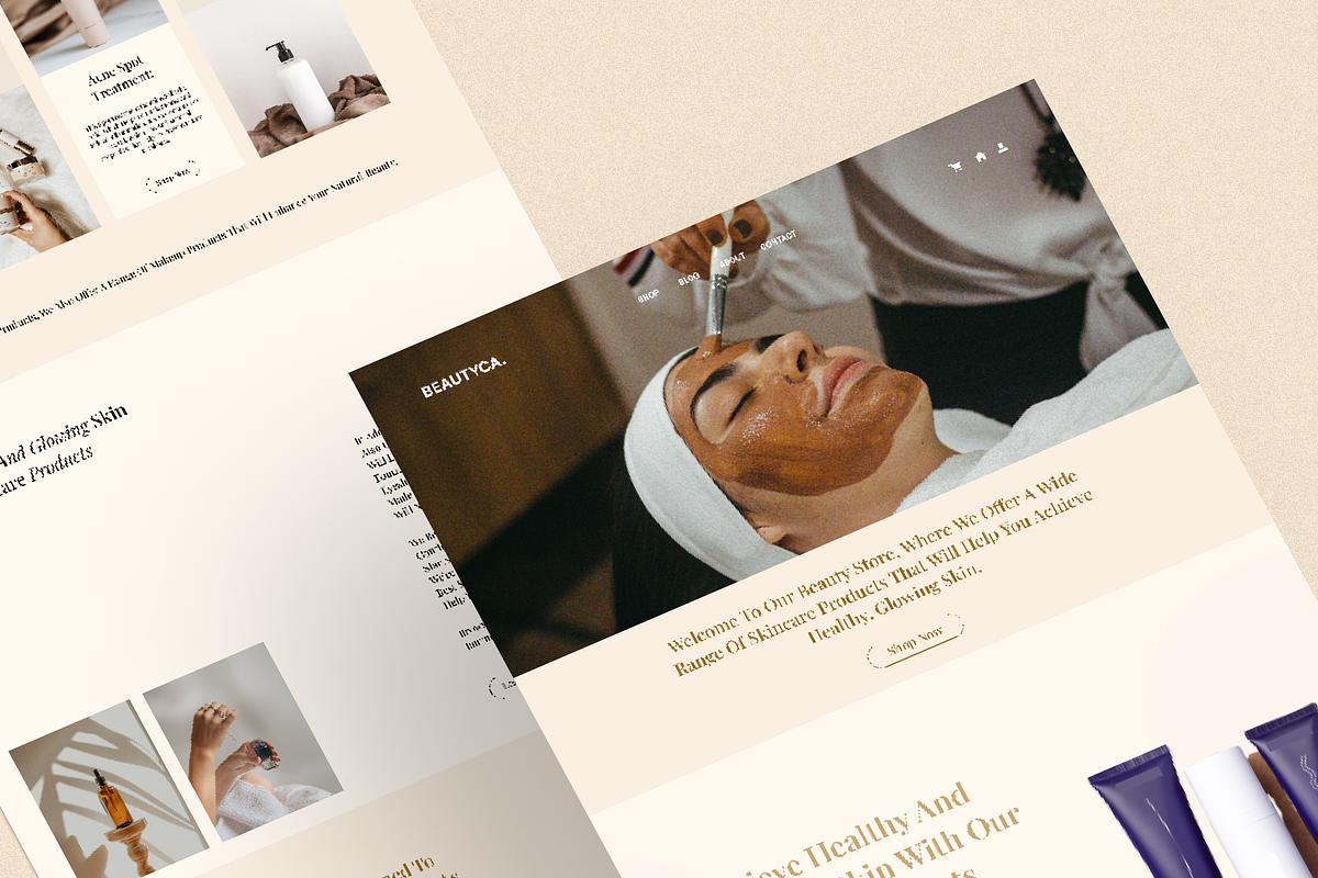 Beautyca Landing Page, an UI Kit Template by slidenotion (Photo 3 of 6)