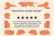 Linocut Tigers Clipart Bundle, an Animal Illustration by ClayStudio (Thumbnail 5 of 6)
