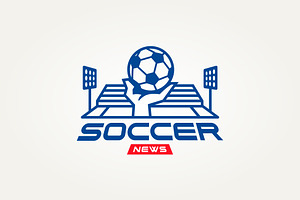 soccer news line art icon logo, a Branding & Logo Template by Blazybone