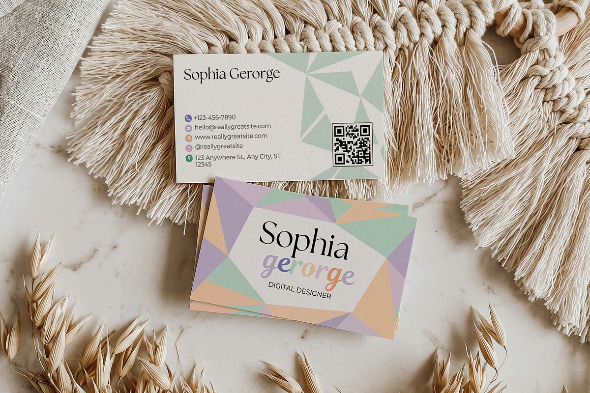 Colorful Business Card Canva, a Business Card Template by Arslan (Photo 2 of 6)