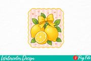 Preppy Lemon Summer Vibes PNG, an Illustration by Watercolor design (Thumbnail 1 of 3)