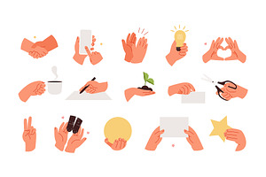 Hands set in various positions