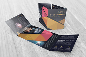 Double Gatefold Brochure Mockups