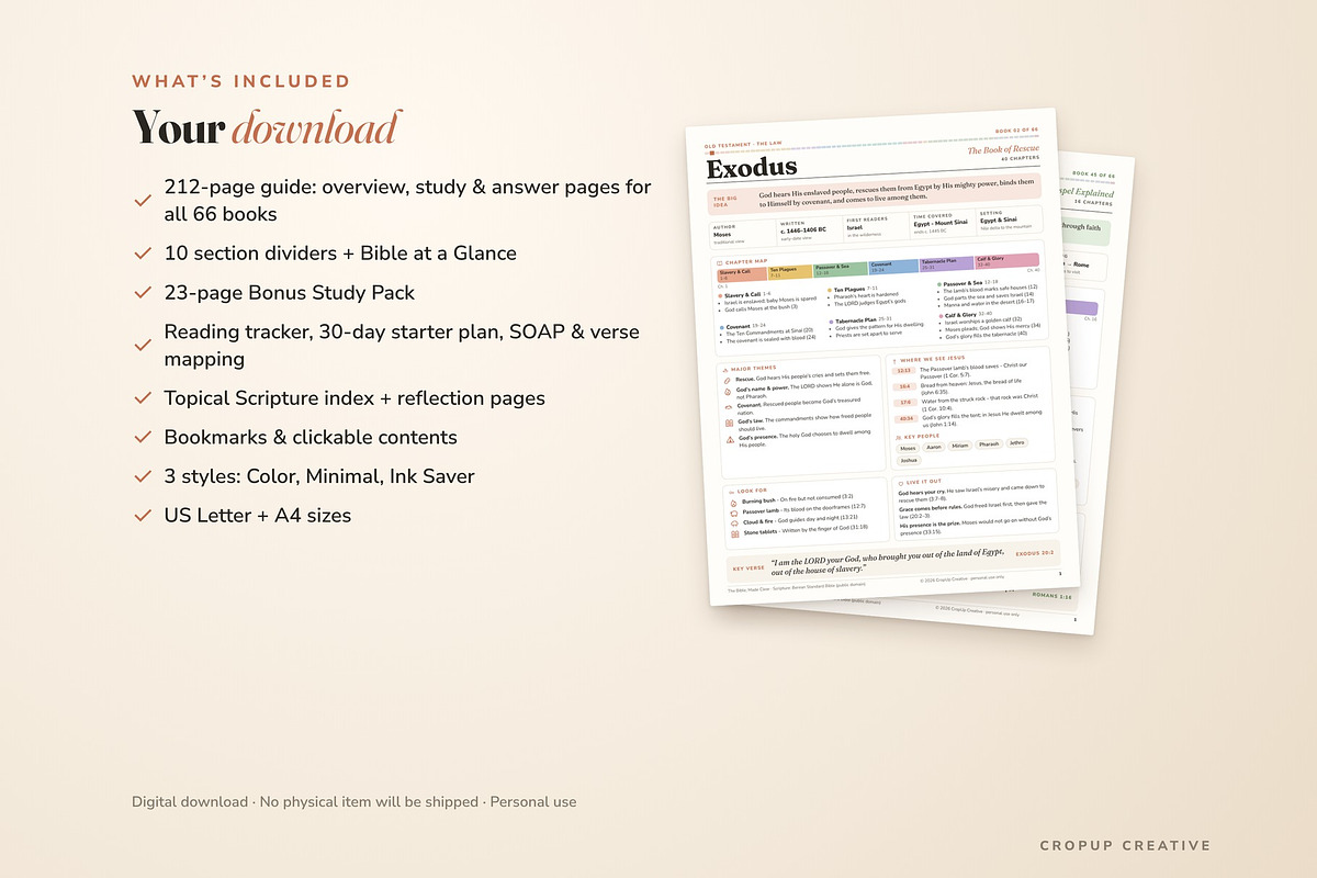 Bible Study Guide - All 66 Books, a Stationery Template by CropUp Creative (Photo 10 of 10)