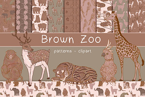 Brown zoo, a Pattern Graphic by Carpet Tapete Pretzel
