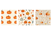 Pumpkin Floral Thanksgiving Patterns, a Texture Illustration by Dream Creation (Thumbnail 5 of 5)