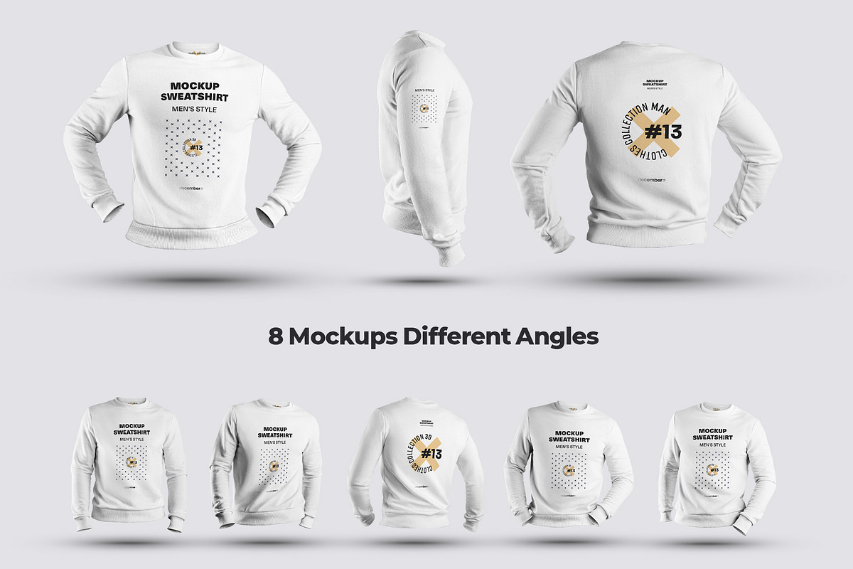 8 Mockups Mens 3D Sweatshirt, a Shirt Mockup by Grow Design Craft Studio (Photo 5 of 5)