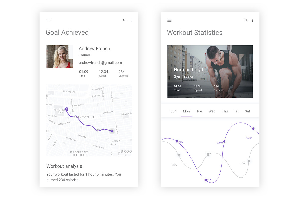 Fitness & Gym Workout Adobe XD App, an UI Kit Template by themelove (Photo 8 of 9)
