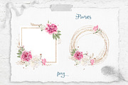 Watercolor flowers Peonies clipart, an Illustration by Yuliya Art (Thumbnail 14 of 18)
