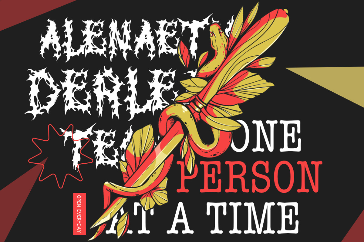 Black Domed – Brutal Metal Font, a Blackletter Font by Bayuktx (Photo 10 of 10)