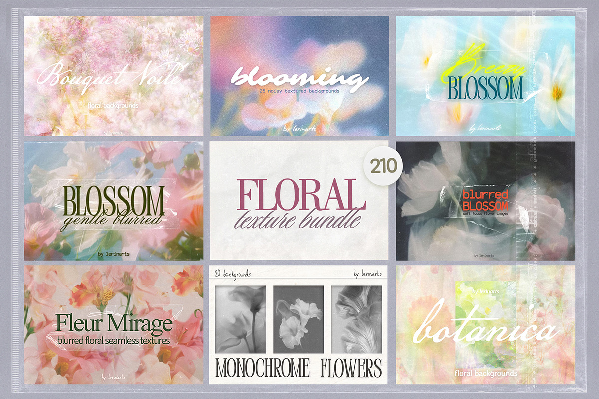Floral Texture Bundle, a Background Graphic by lerinartstudio (Photo 1 of 9)