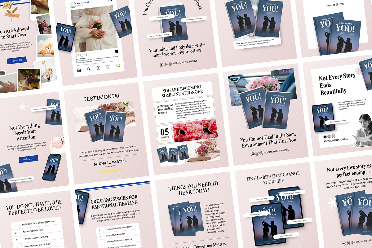 Romance Author Canva Instagram, a Marketing Template by Snapybiz (Photo 10 of 10)