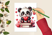 Valentine Cute Panda Clipart Bundle, a Seasonal Illustration by Craft Nest (Thumbnail 4 of 5)
