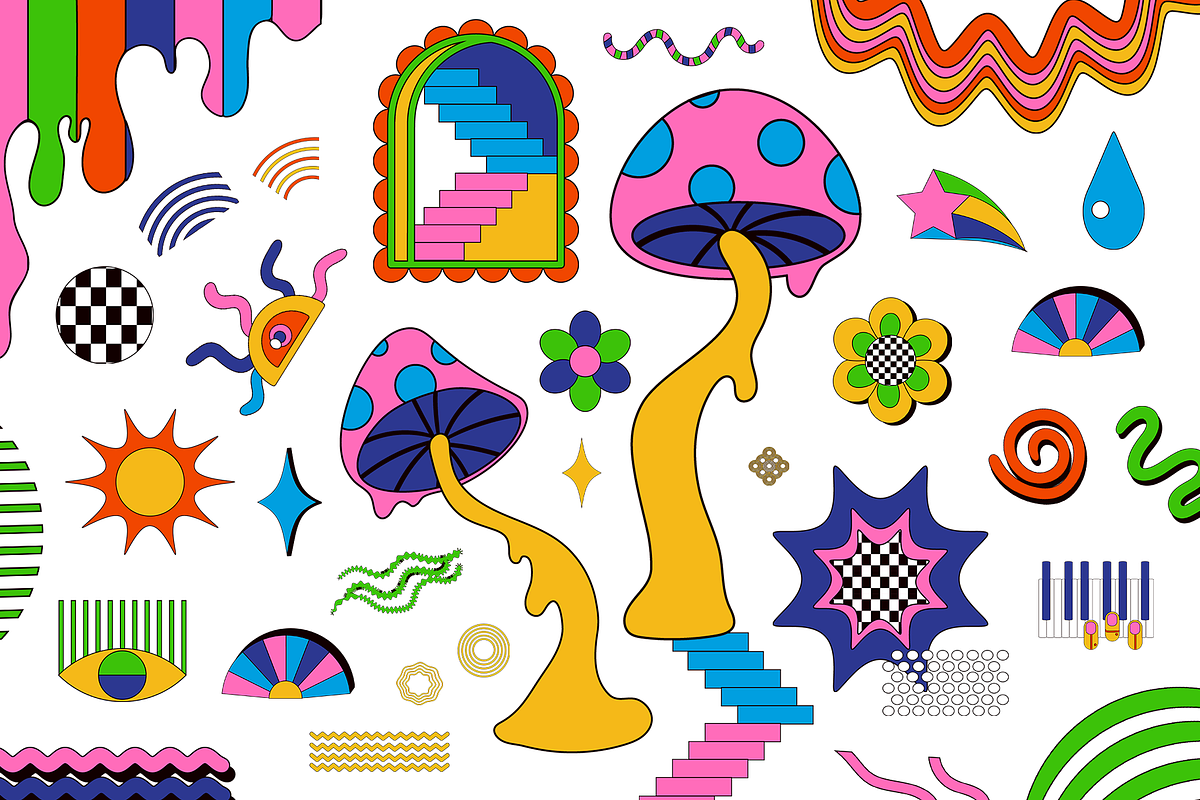 Mix Retro Element Set, an Object Illustration by Invisual Studio (Photo 5 of 8)