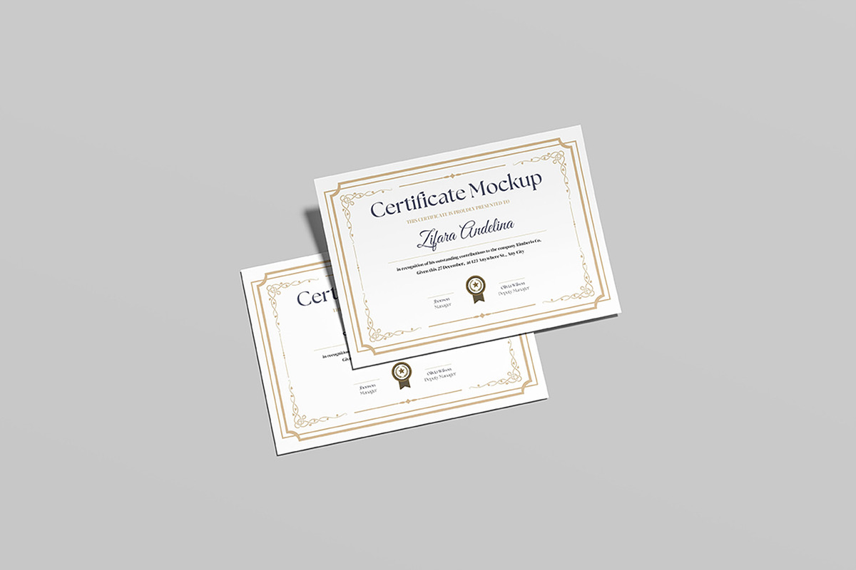 Certificate Mockup, an Advertising Mockup by ZifaraDesign (Photo 5 of 11)