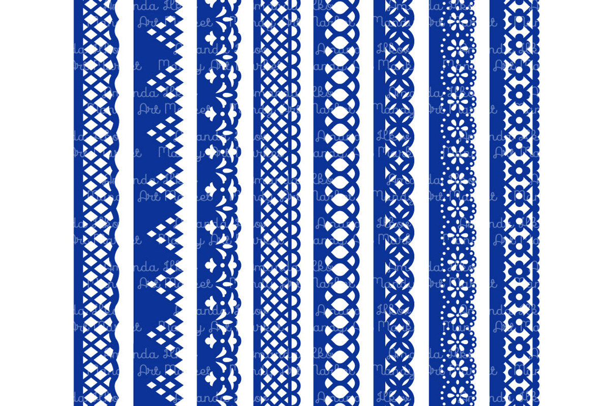 Royal Blue Lace Clipart Borders, an Illustration by Amanda Ilkov (Photo 4 of 5)
