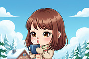 Procreate Chibi Girl Stamps, a Brush Add-On by OneBerryCreations (Thumbnail 7 of 10)
