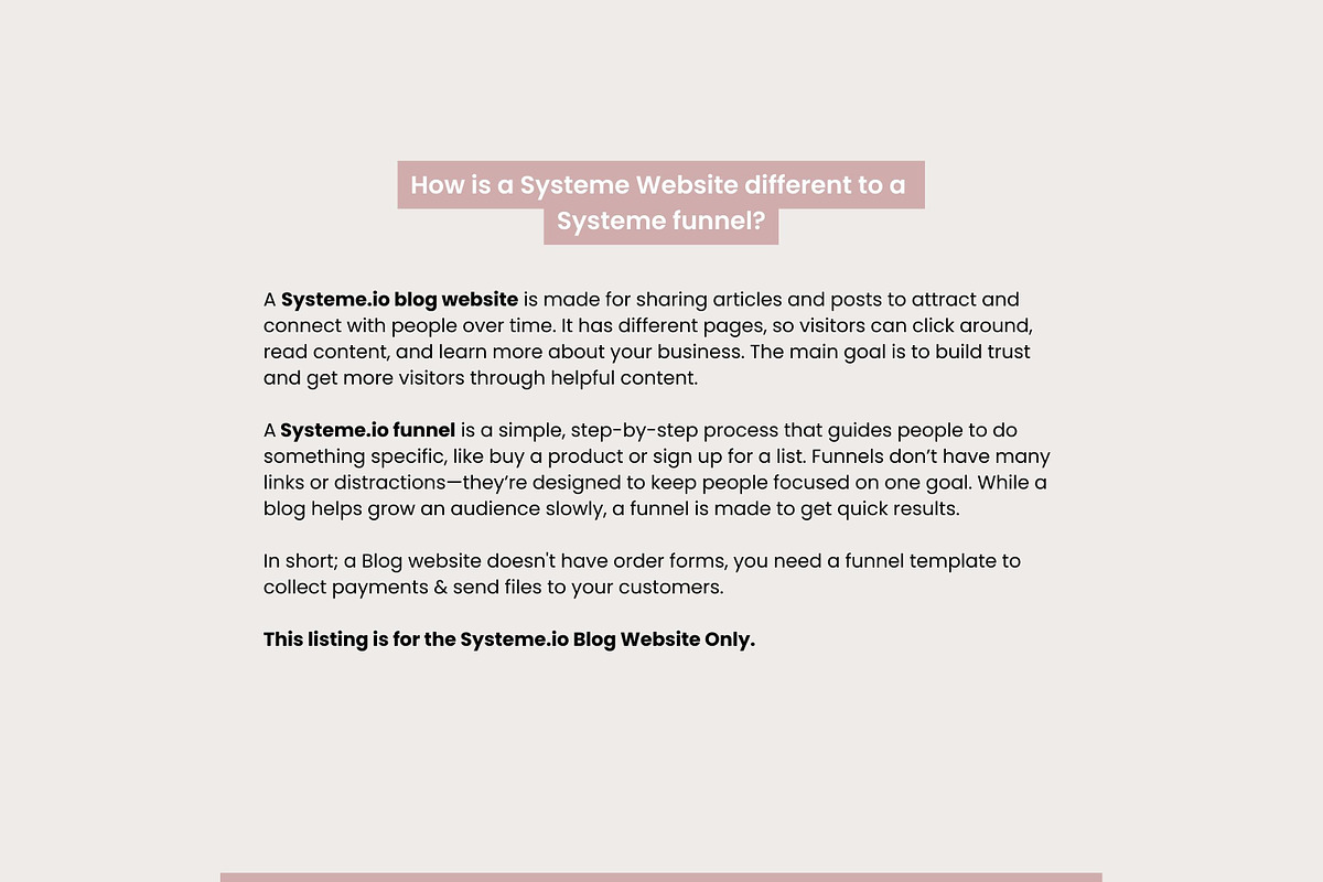 Systeme.io Blush Branding Blog, a Landing Page Template by Hayley's Digital Hub (Photo 8 of 10)