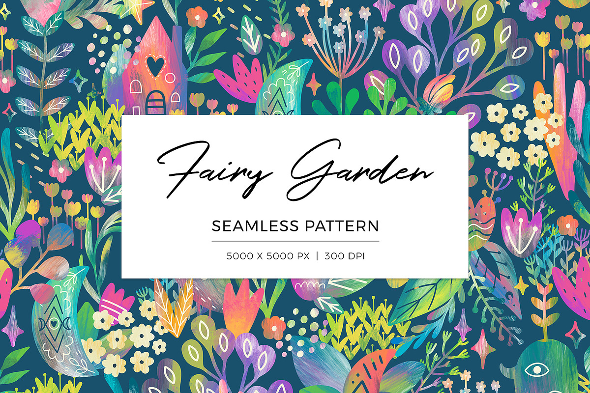 Fairy Garden - Floral Pattern, a Pattern Graphic by Velliniki (Photo 1 of 9)