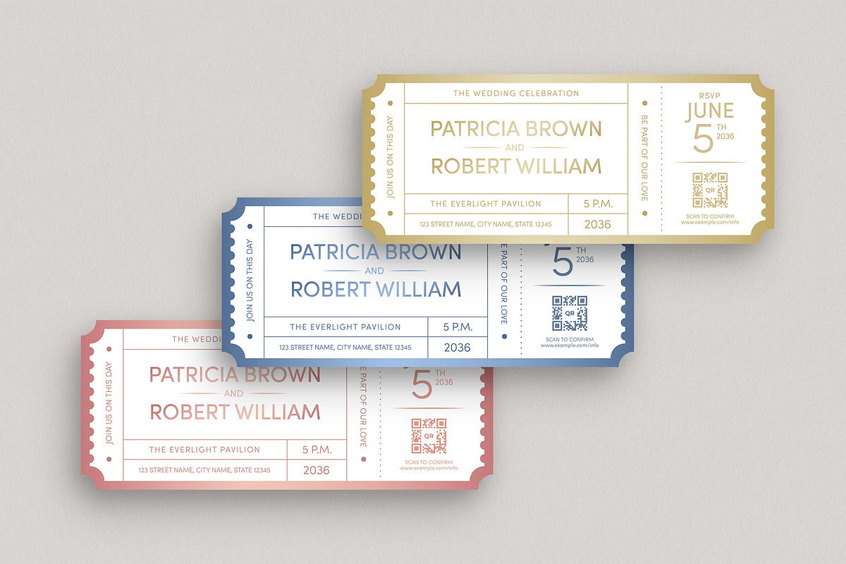 Wedding Ticket Invitation Template, an Invitation Template by BrandPacks (Photo 2 of 4)