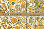 Block Print Digital Paper Set, a Pattern Graphic by Maishop (Thumbnail 1 of 4)