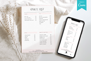 Price list for Canva template, a Social Media Template by Hellohastore