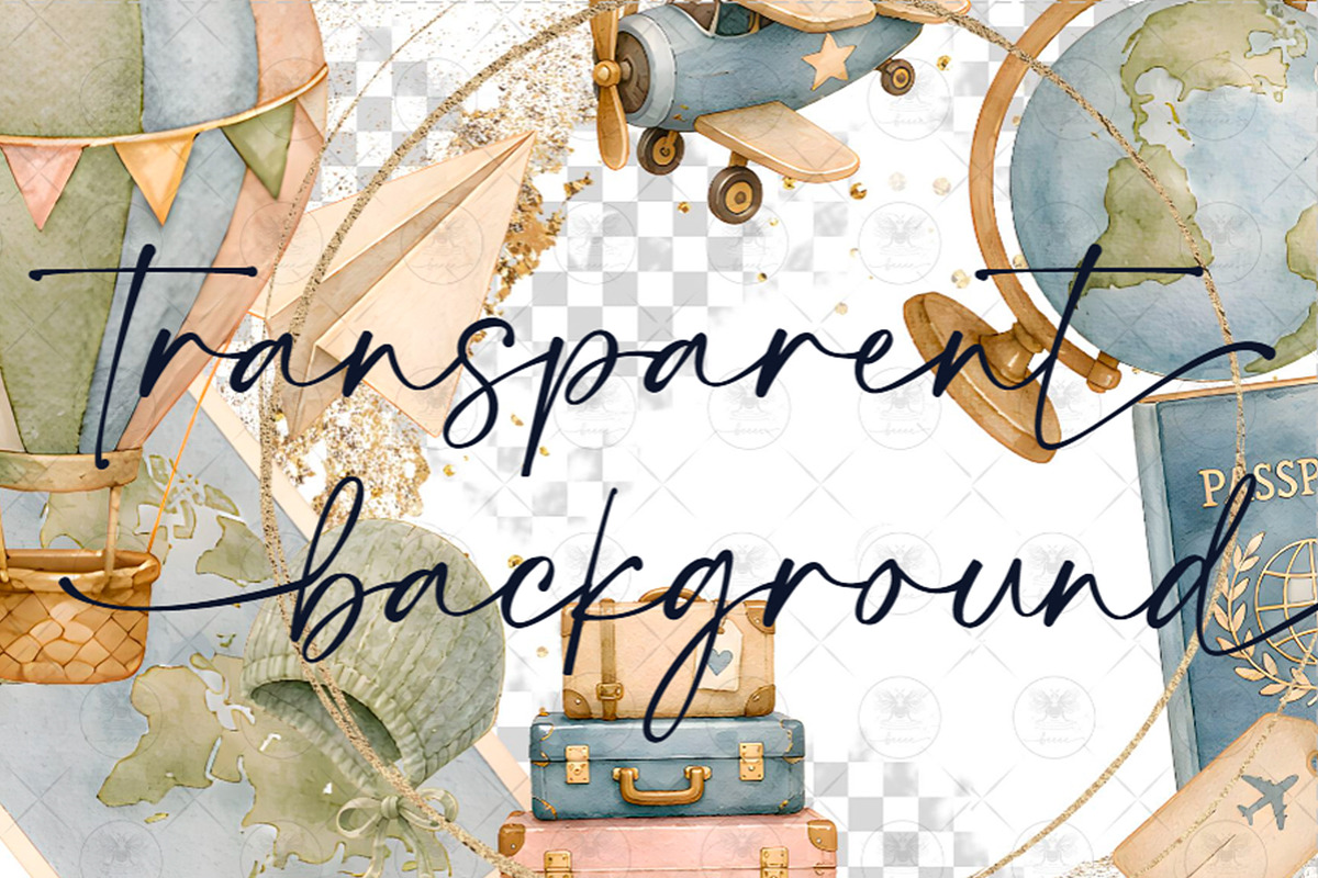 Travel Baby Shower Clipart, a Decorative Illustration by BigCakeBee (Photo 2 of 4)