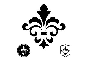 Black royal lily on a white, a Duotone Icon by RODINA
