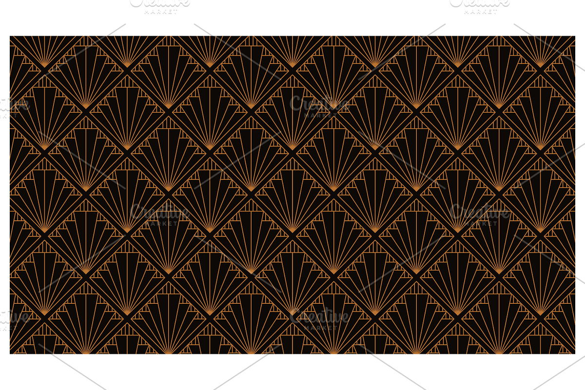 Golden Art-Deco Style Pattern, a Pattern Graphic by Creative Backgrounds