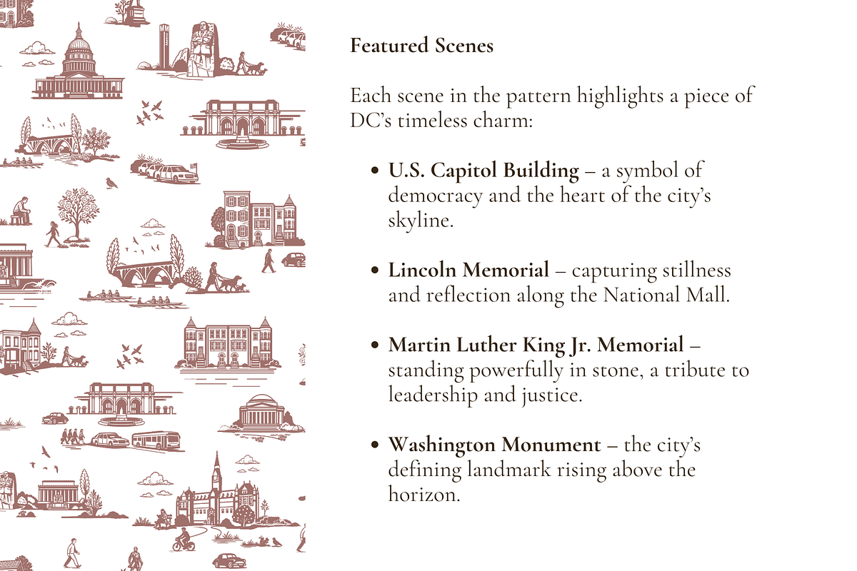 Washington DC Seamless Pattern Set, a Pattern Graphic by Hughes Studio (Photo 4 of 9)