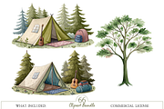 Watercolor Retro Camper Clipart, an Illustration by MockupWizard (Thumbnail 5 of 7)