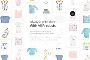 20x Baby Onesies BUNDLE Mock-up Sets, a Books & Magazine Mockup by BlackMocca (Thumbnail 24 of 28)