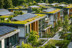 Modern eco-friendly urban developmen, a Photo by Tanuart