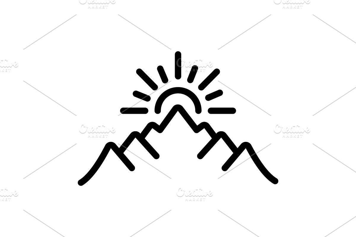 Sunrise day break black icon, an Outline Icon by Creative priyanka
