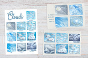 Clouds - Watercolor Clip Art Set, an Education Illustration by Tati Bordiu (Thumbnail 1 of 3)