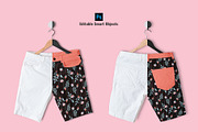 Female Cargo Short Pants Mockup, a Bottom Mockup by Designertale (Thumbnail 2 of 6)
