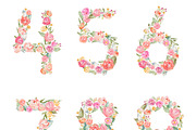Watercolor Monogram Numbers, a Decorative Illustration by Angie Makes (Thumbnail 2 of 3)