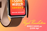 Apple Watch Design Mockup, a Wearable Device Mockup by illustrated (Thumbnail 2 of 10)