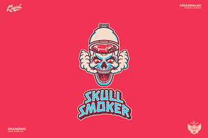 Skull Smoker Logo Template, a Branding & Logo Template by Kreasi Malam