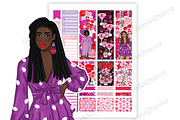 Galentines Stickers 2,25x1,5, a Stationery Template by GlamArtZhanna (Thumbnail 3 of 6)
