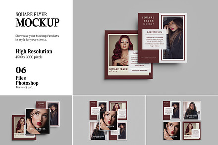 Square Flyer Mockup Top View