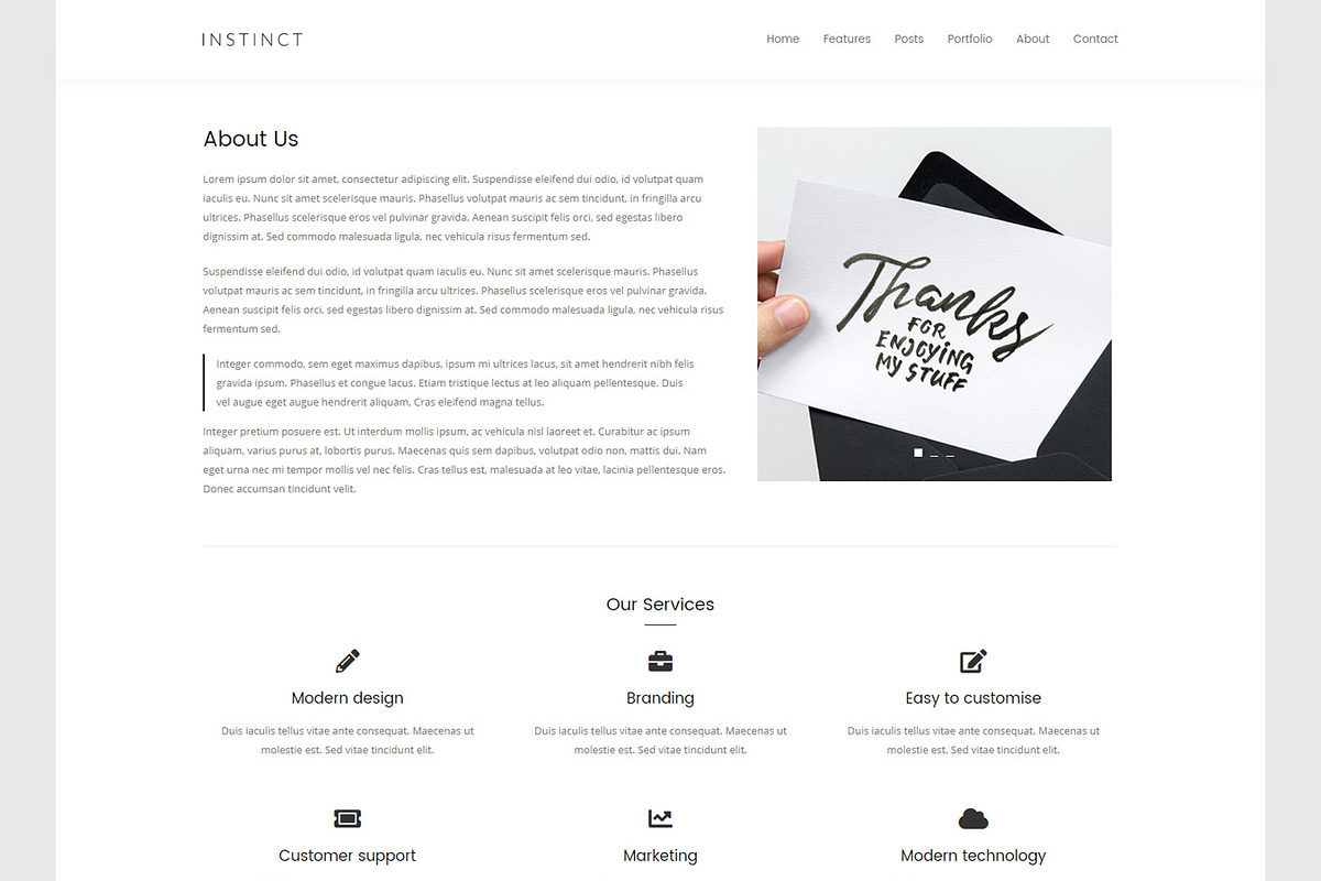 Instinct - Blog & Portfolio Theme, a WordPress Template by Lucid Themes (Photo 5 of 6)