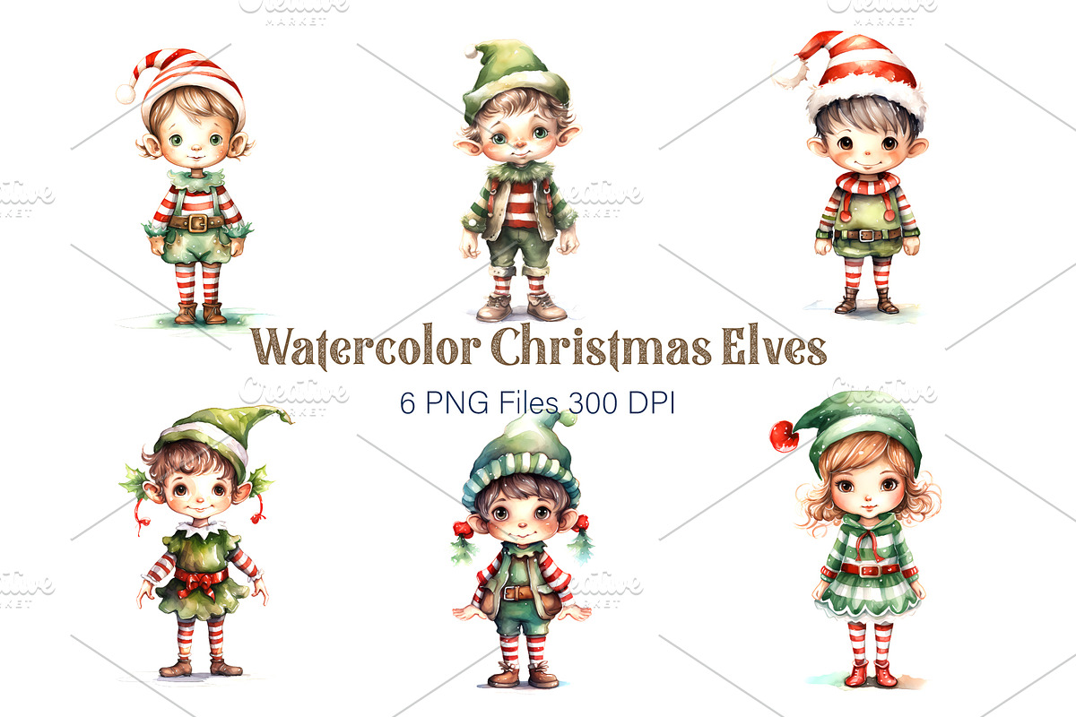 Big Bundle Watercolor Christmas., a Decorative Illustration by KENO Mascots (Photo 2 of 10)