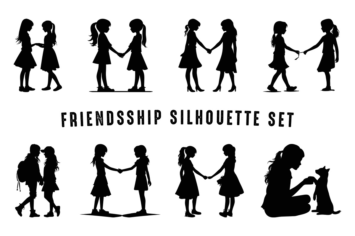 Female Friends Silhouette Vector art, a Person Illustration by Gfx Expert Team (Photo 3 of 3)